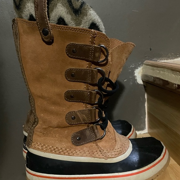SOREL Joan Of Arctic Knit II Boot Elk Waterproof Leather Lace Up Womens 6 - Picture 10 of 12